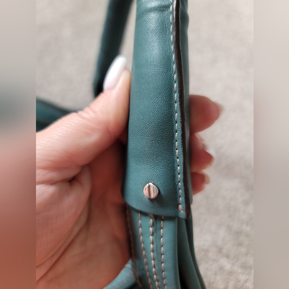 B. Makowsky Hobo Leather Purse - Teal - Picture 7 of 7